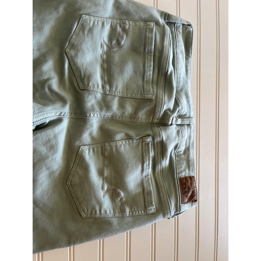 American Eagle Kick Crop Jeans Sage Green Size 10 Regular Stretch Denim Pants - Picture 7 of 7